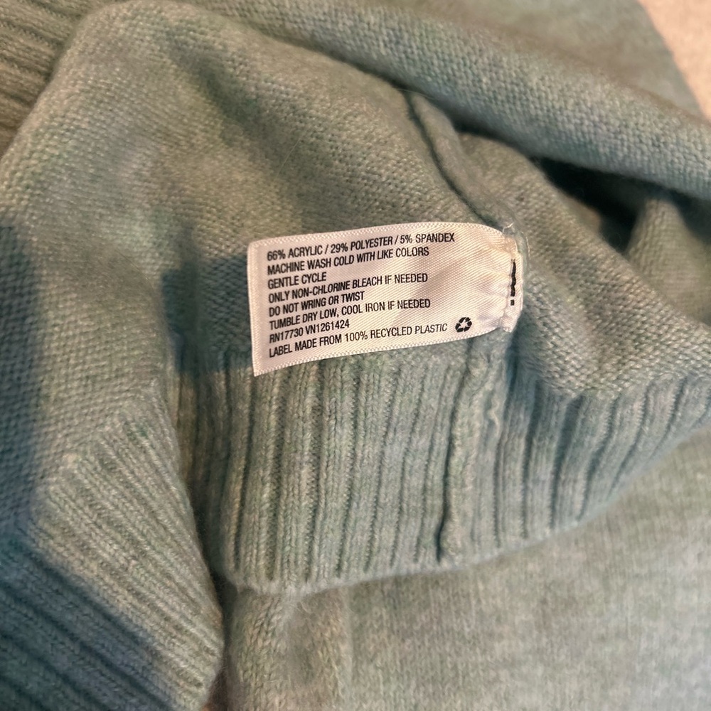 Wild Fable Cropped Puff Sleeve Knit Sweater Mint Green Size M - Picture 7 of 7